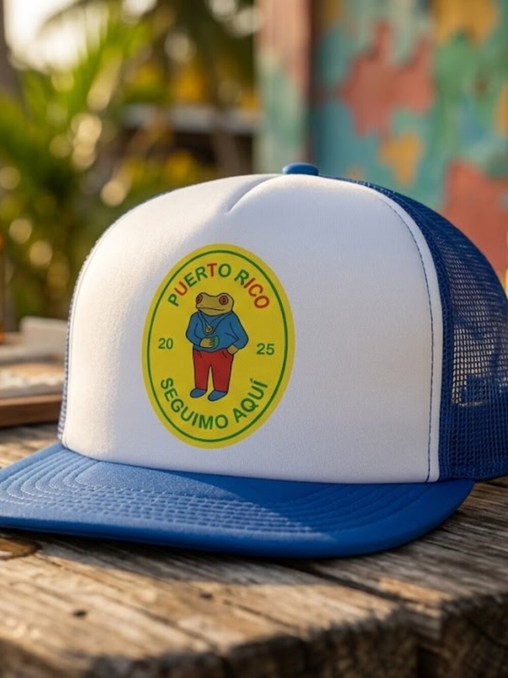 Retro Puerto Rico Seguimo Aqui Trucker Hat Vintage Flat Bill Foam Snapback Cap